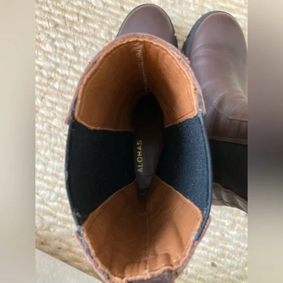 ALOHAS Armor Leather Combat Boot in Coffee Brown - Picture 13 of 14